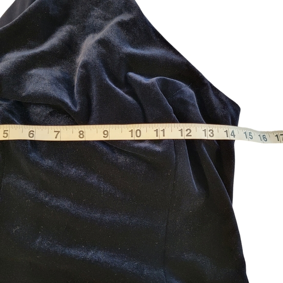 Bari Jay Vintage Satin Feel Midnight Dark Blue Beeded Sequined Trim Top 5-6 - Picture 11 of 12